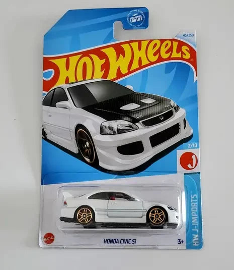 1/64 HONDA CIVIC SI WHITE W/CARBON HOOD - HOTWHEELS