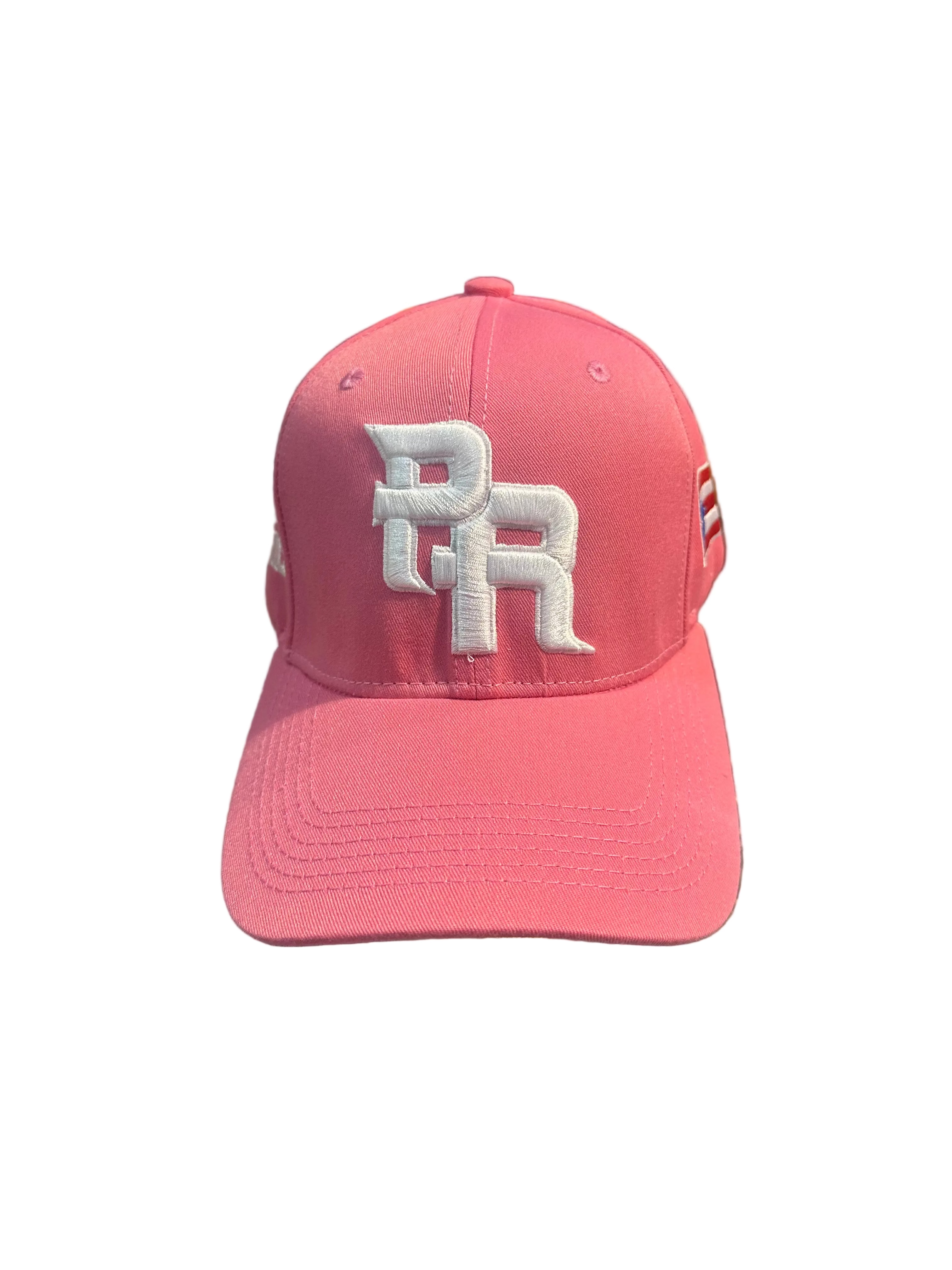 GORRA DE PUERTO RICO - ROSA CON LETRAS BLANCAS