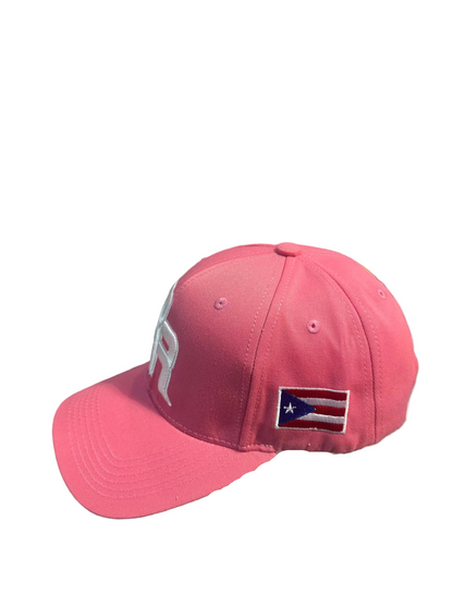 GORRA DE PUERTO RICO - ROSA CON LETRAS BLANCAS