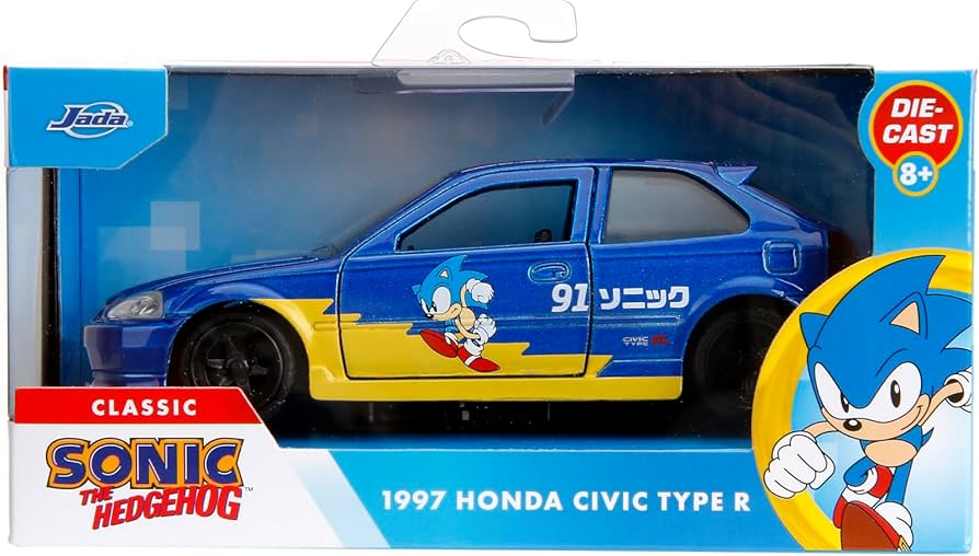 1/32 1997 HONDA CIVIC TYPE R “SONIC THE HEDGEHOG” - JADA