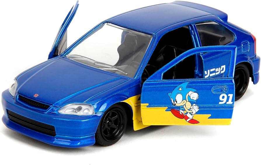 1/32 1997 HONDA CIVIC TYPE R “SONIC THE HEDGEHOG” - JADA