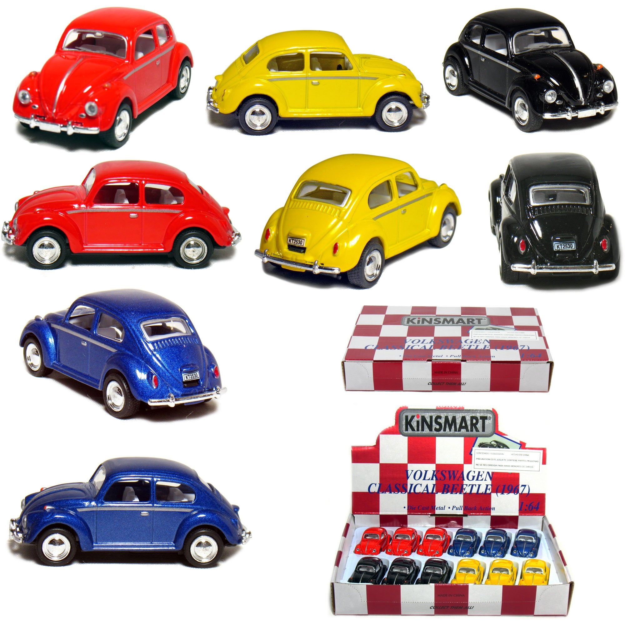 1/64 MINI 1967 VOLKSWAGEN BEETLE PULLBACK - KINSMART