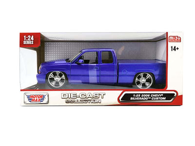 1/24 2006 CHEVY SILVERADO CUSTOM METALLIC BLUE - MOTOR MAX