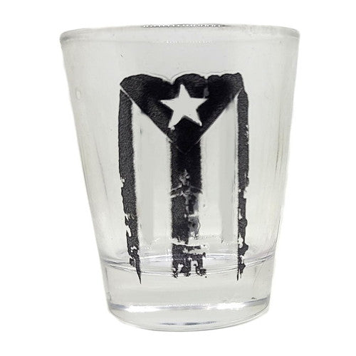 VASO DE CHUPITO DISEÑO BANDERA NEGRA DE PUERTO RICO