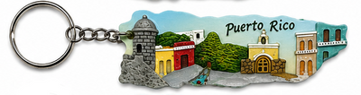 LLAVERO DE RESINA EN FORMA DE MAPA DE PUERTO RICO