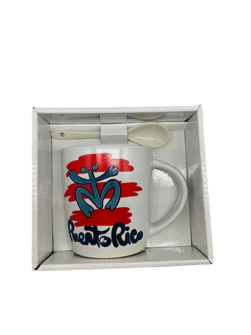 TAZA CON CUCHARA COQUI TAINO