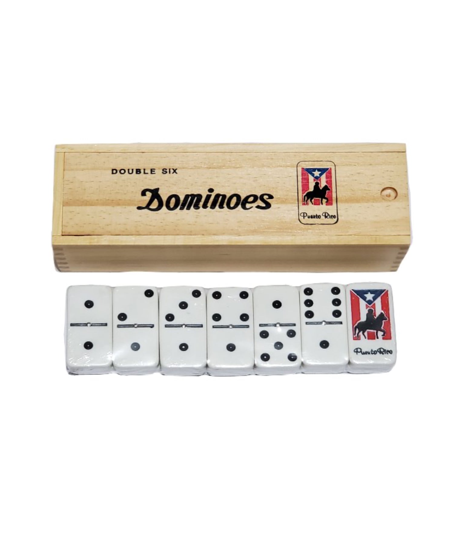 Professional Size Double Six Dominos - Bandera y Caballo