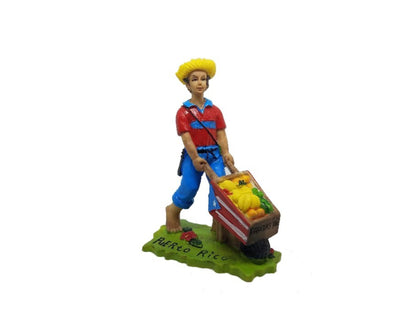 Figuras de Jibaro de Puerto Rico con Frutas de 4" Pulgadas