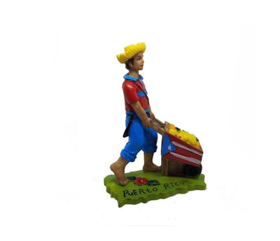 Figuras de Jibaro de Puerto Rico con Frutas de 4" Pulgadas