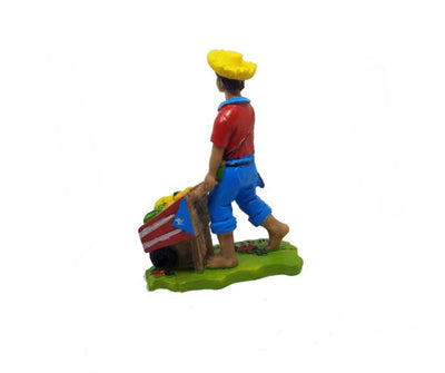 Figuras de Jibaro de Puerto Rico con Frutas de 4" Pulgadas