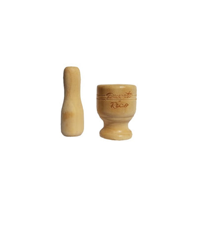 Mortero y maja de madera de tamaño pequeño de Puerto Rico - Pilon Madera