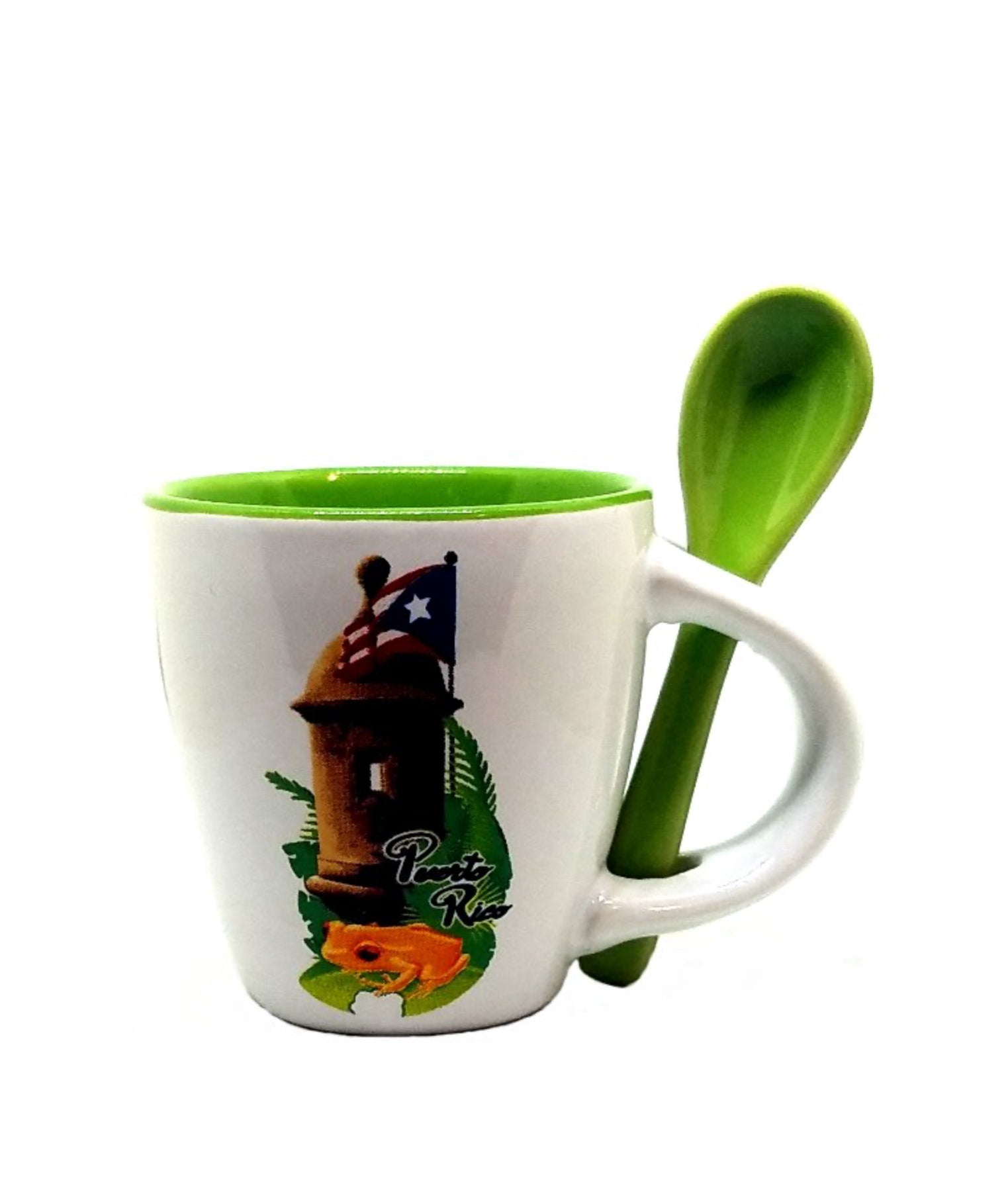 Puerto Rico Coffee Cup with Spoon Handel Ceramics Mug 10.oz