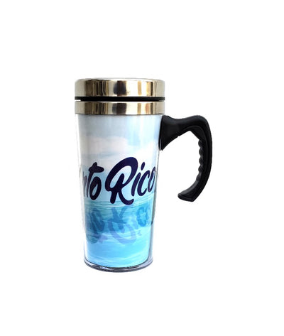 Tazas de viaje de acero inoxidable con asa de Puerto Rico Garita