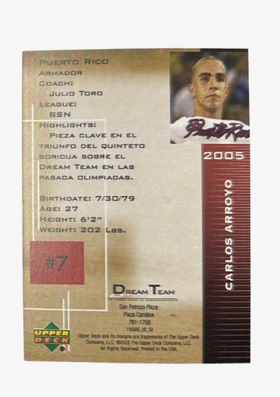2005 UPPER DECK - Tarjeta deportiva de Carlos Arroyo