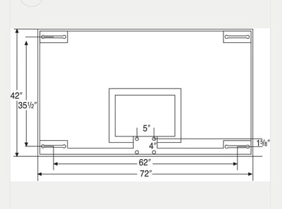 MESA PARA CANASTO DE BALONCESTO EN CRISTAL TEMPLADO 48"x72" BISON BA48XL (C1150011/PM14250011)