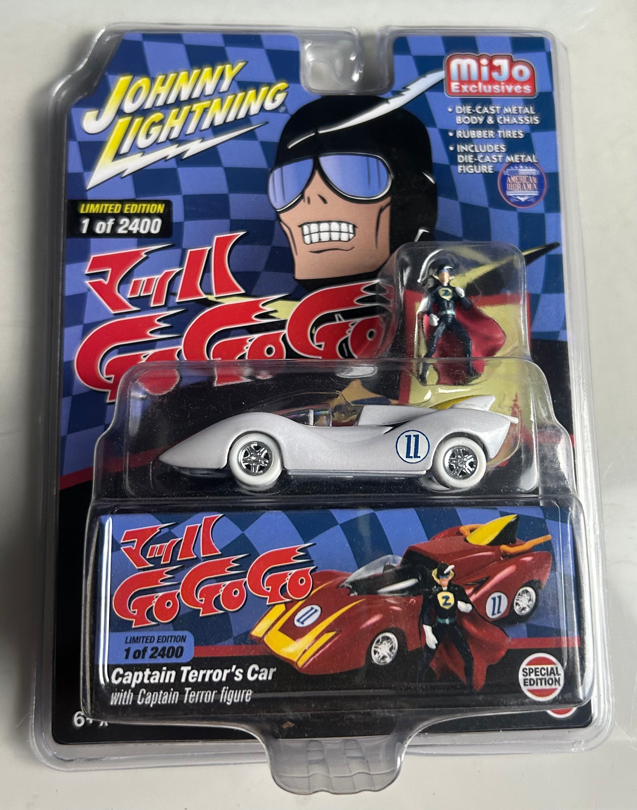1/64 CAPTAIN TERROR'S CAR W/CAPTAIN TERROR FIGURE - "CHASE" (WHITE BODDY AND TIRES VARIATION)