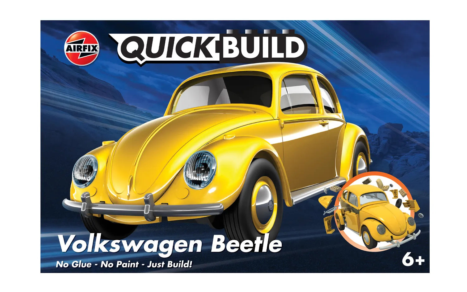 VW BEETLE YELLOW -J6023 QUICKBUILD