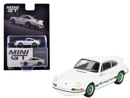 1/64 PORSCHE 911 CARRERA ES 2.7 GRAND PRIX WHITE WITH/GREEN LIVERY - MINI GT