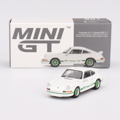 1/64 PORSCHE 911 CARRERA ES 2.7 GRAND PRIX WHITE WITH/GREEN LIVERY - MINI GT