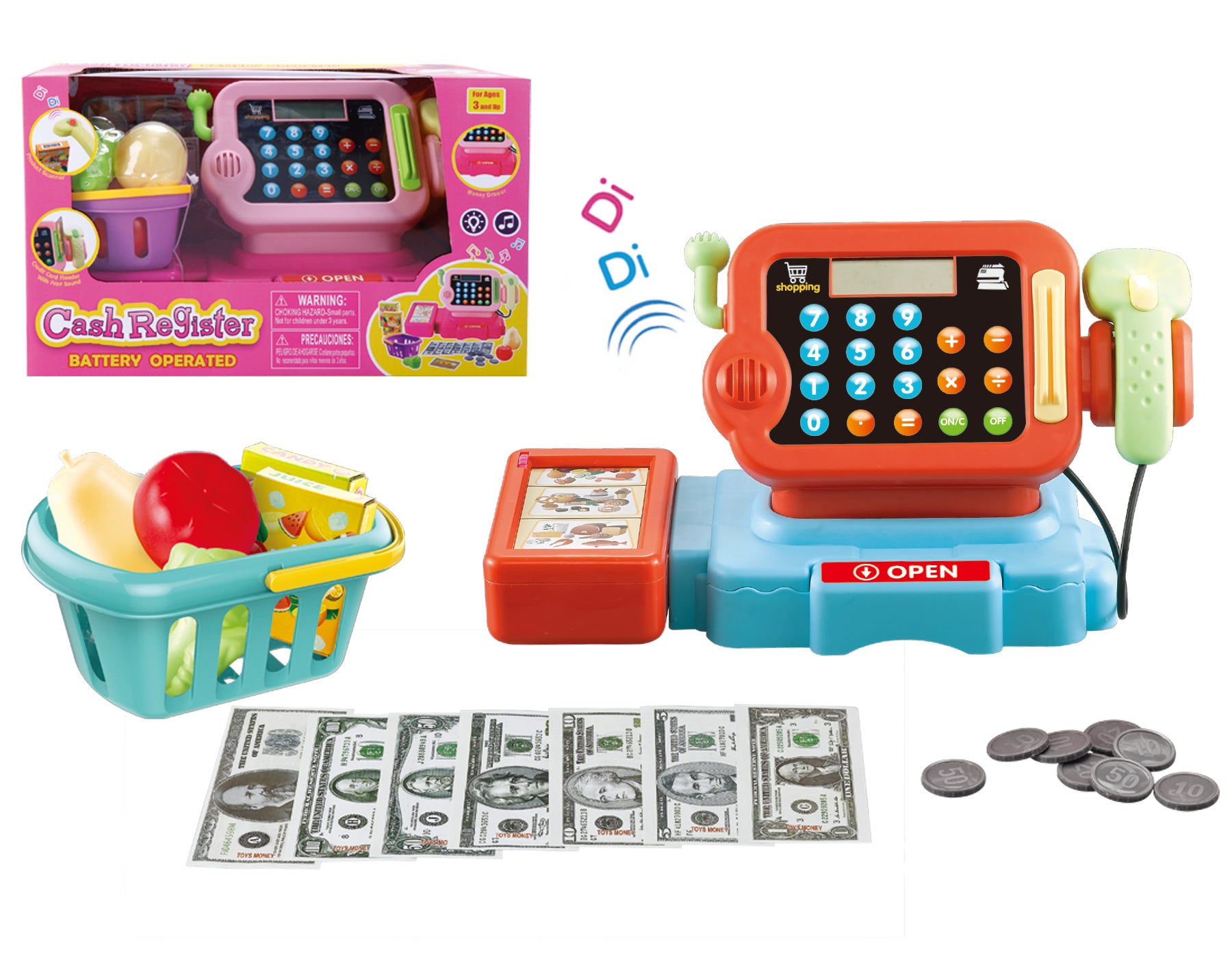 CASH REGISTER PLAY SET (BATTERY OPERATED) POS58