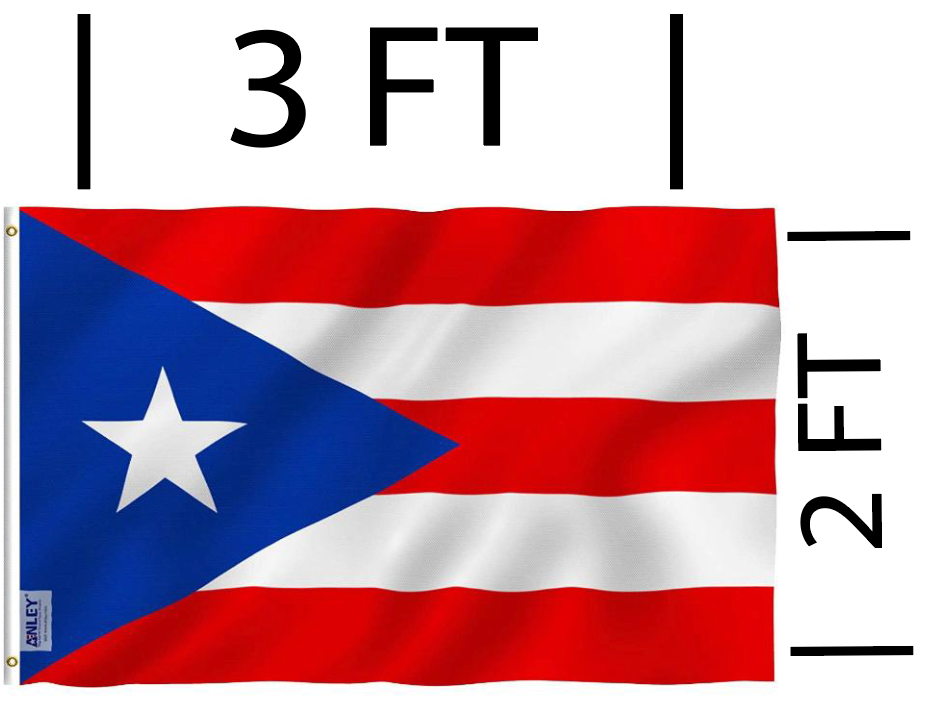 Bandera Puerto Rico 2' x 3' en tela