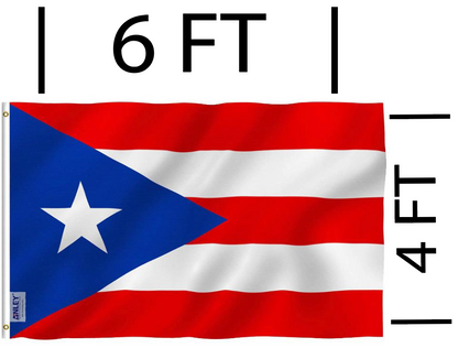 Bandera Puerto Rico 4' x 6' en tela