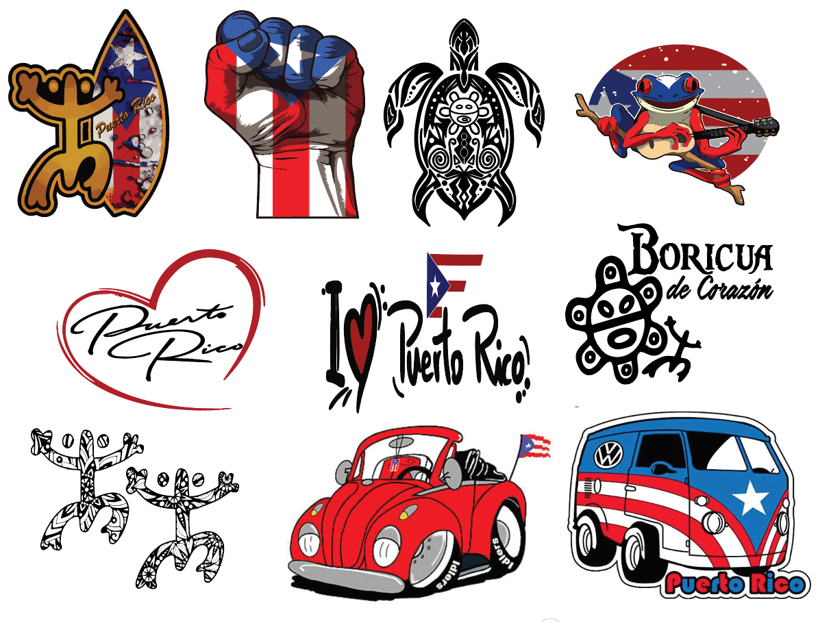 Puerto Rico Stickers - set de 10pcs