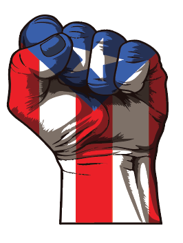 Sticker de Puerto Rico - Puño con bandera de PR