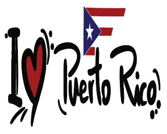 Sticker de Puerto Rico - "I love Puerto Rico"
