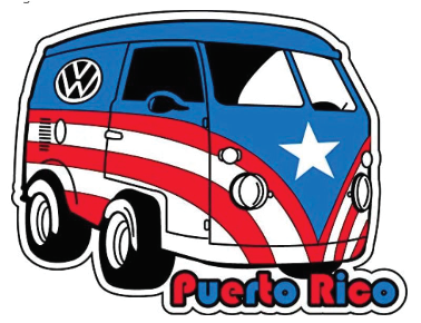 Sticker de Puerto Rico - Volkswaguen Panel Van