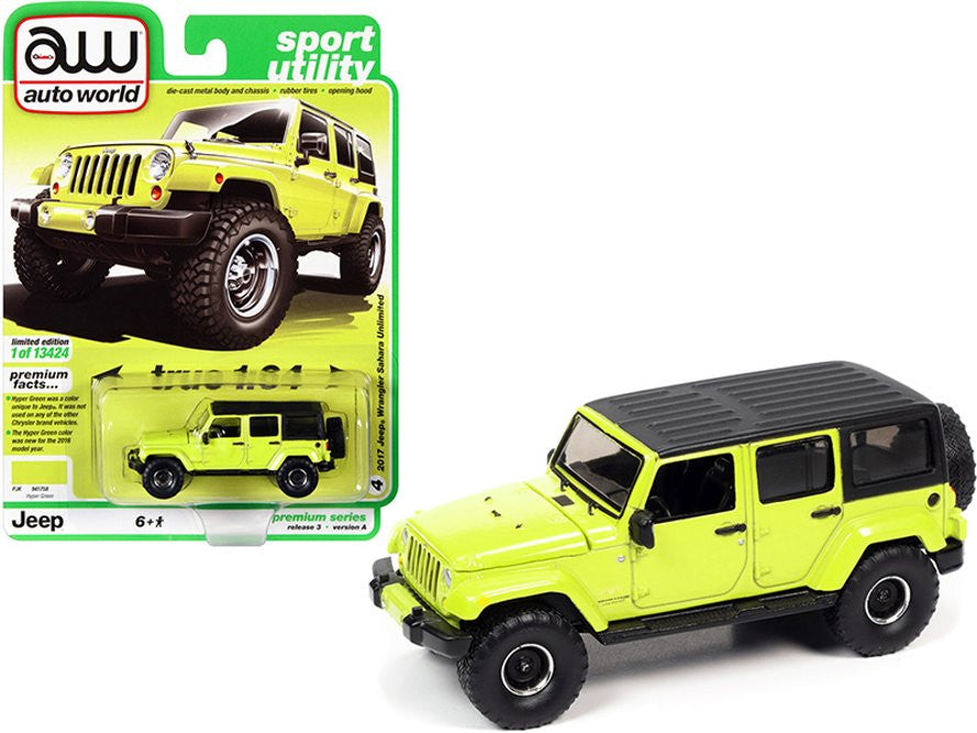 1/64 2017 JEEP WRANGLER SAHARA UNLIMITED - HYPER GREEN