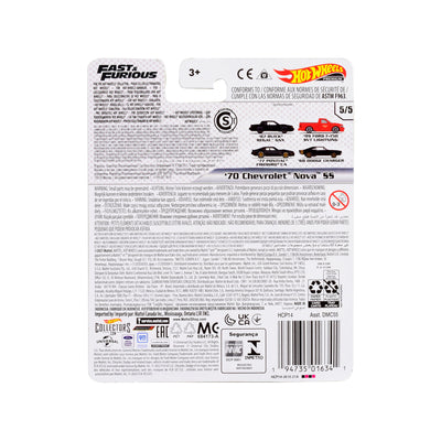 1/64 1970 CHEVROLET NOVA SS SILVER METALLIC FAST & FURIOUS