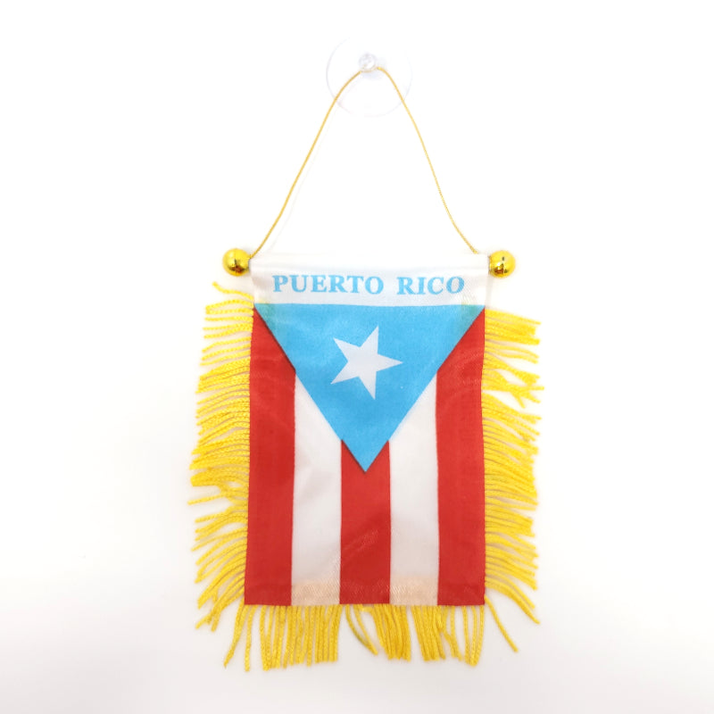 BANDERA DE PUERTO RICO PARA RETROVISOR  AZUL CELESTE