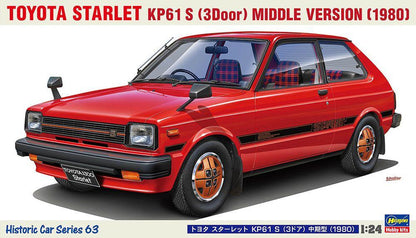 1/24 1980 TOYOTA STARLET KP61 S (3 DOOR) MIDDLE VERSION  S PLASTIC MODEL KIT - HASEGAWA