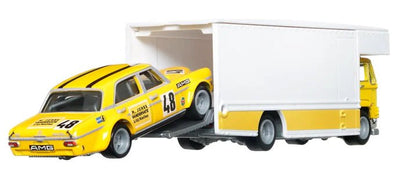 MERCEDES-BENZ SEL 6.8 AMG Y FLEET FLYER - TRANSPORTE DEL EQUIPO A ESCALA 1/64