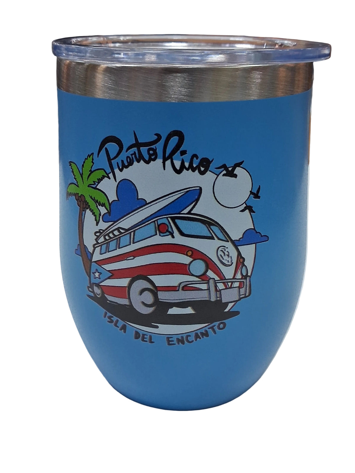Vaso insulado Volkwagen con bandera de Puerto Rico