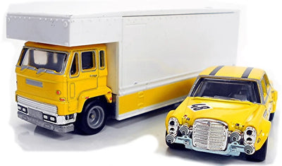 MERCEDES-BENZ SEL 6.8 AMG Y FLEET FLYER - TRANSPORTE DEL EQUIPO A ESCALA 1/64
