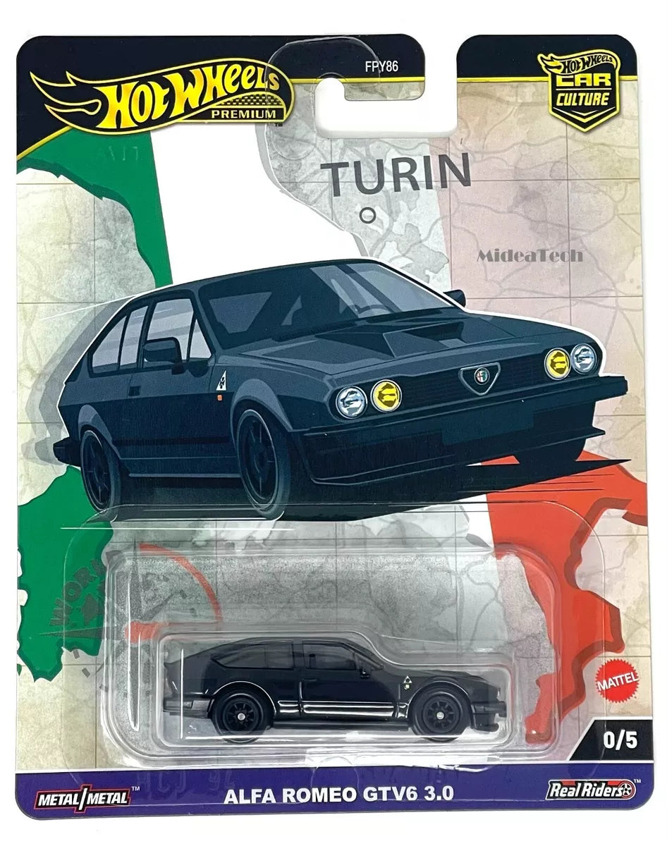 1/64 ALFA ROMEO GTV6 3.0 - CAR CULTURE 0/5 "CHASE" (BLACK COLOR EDITION)