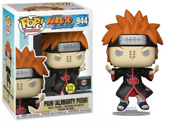 SHONEN JUMP NARUTO SHIPPUDEN PAIN (ALMIGHTY PUSH) FUNKO POP #944 GLOWS IN THE DARK CHALCIE COLLECTIBLES EXCLUSIVE