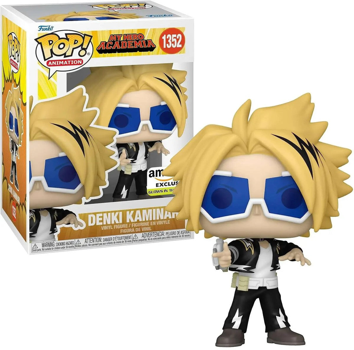 MY HERO ACADEMIA DENKI KAMINARI FUNKO POP #1352 AMAZON EXCLUSIVE GLOWS IN THE DARK