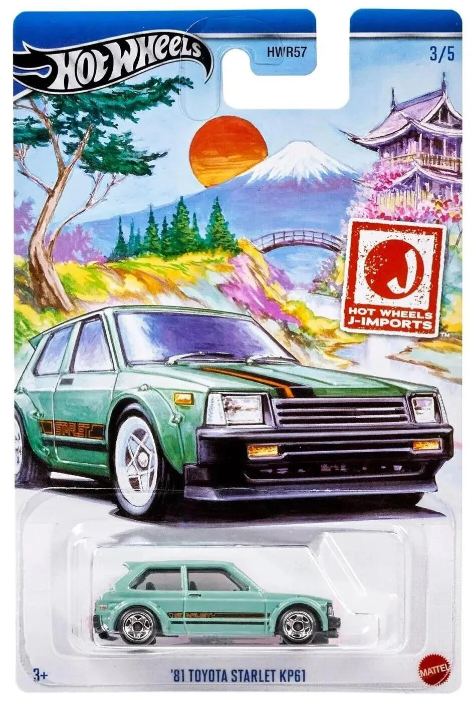 1/64 1981 TOYOTA STARLET KP61 - HW J-IMPORTS