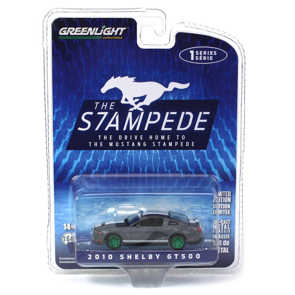 1/64 2010 SHELBY GT500 - THE STAMPEDE "CHASE" (GREEN RIMS VARIATION)