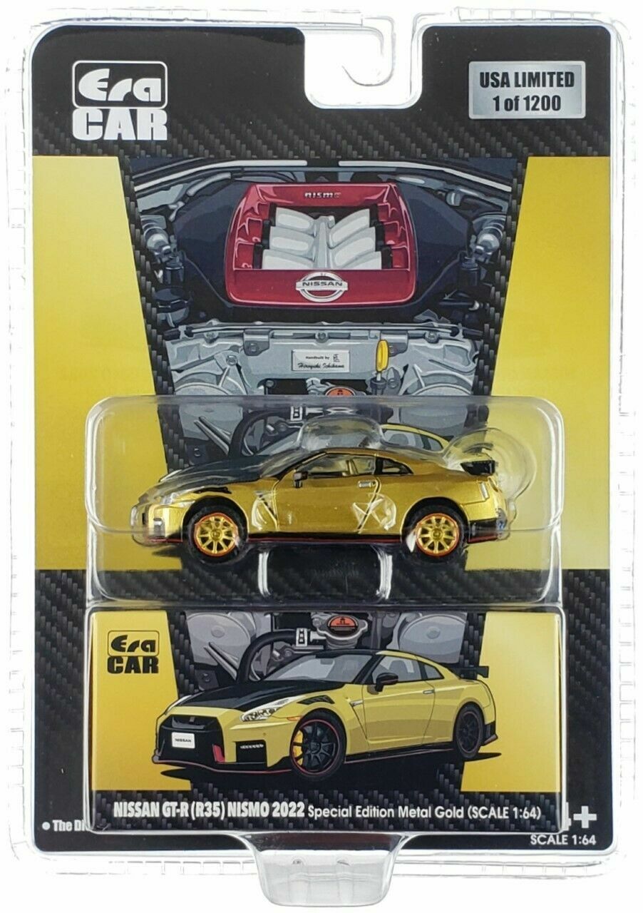 1/64 NISSAN SKYLINE GT-R R35 NISMO 2022 SPECIAL EDITION METAL GOLD  - ERA CAR "CHASE" (GOLD RIMS & INTERIORS VARIATION)