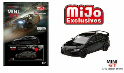 1/64 HONDA CIVIC TYPE R - MINI GT CRYSTAL BLACK