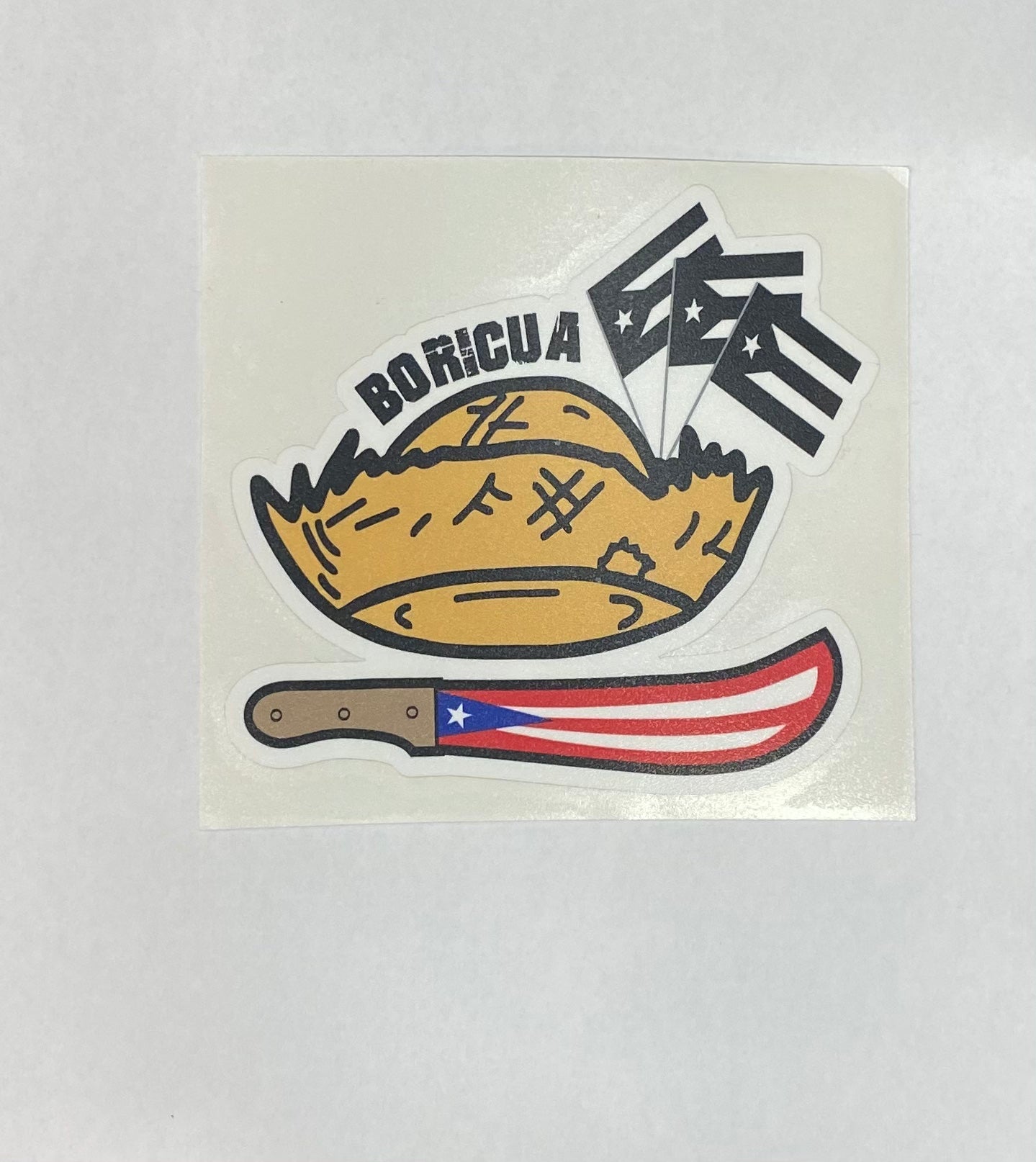 Sticker con Pava y Machete Boricua