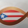 Sticker de PR - Bandera y pez cristiano